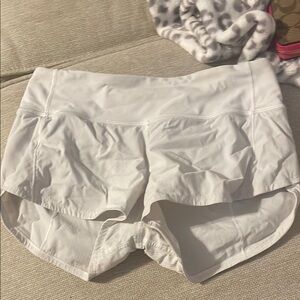 Lululemon White Athletic Shorts